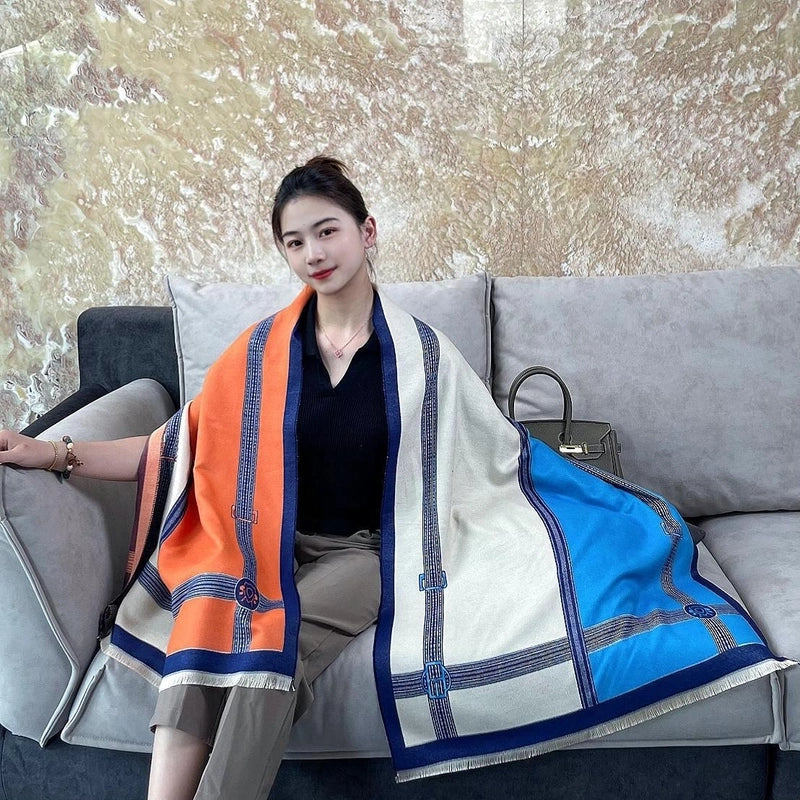 Belt Buckle High Quality Cashmere Air Conditioning Shawl Summer Office Nap Blanket Sofa Blanket Thermal Scarf Multi Explosions
