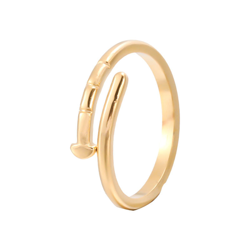 Women Minimalist Stripe Geometric Stainless Steel Electroplating Rings