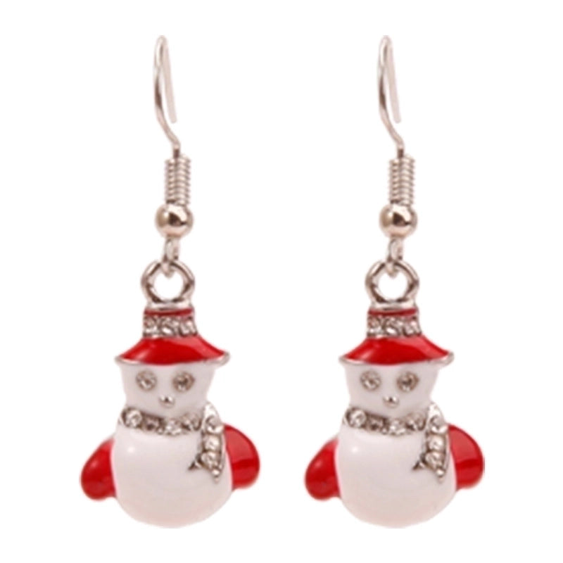 Fashion Santa Claus Christmas Socks Bell Epoxy Alloy Earrings