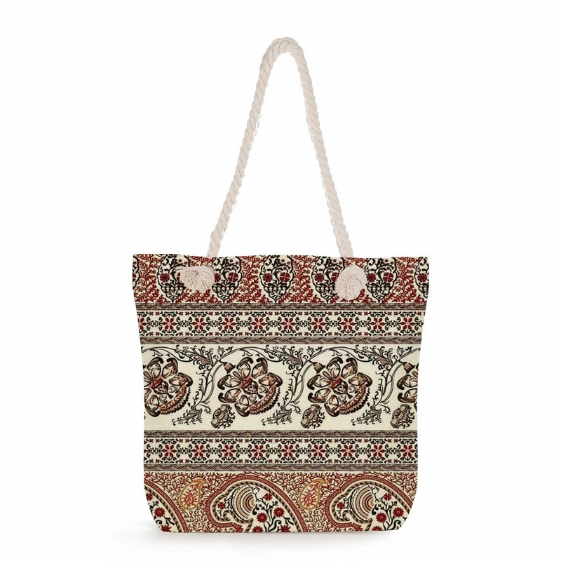 Geometric Printing Tote Bag Student Book Storage Shoulder Bag Large Capacity Handbag