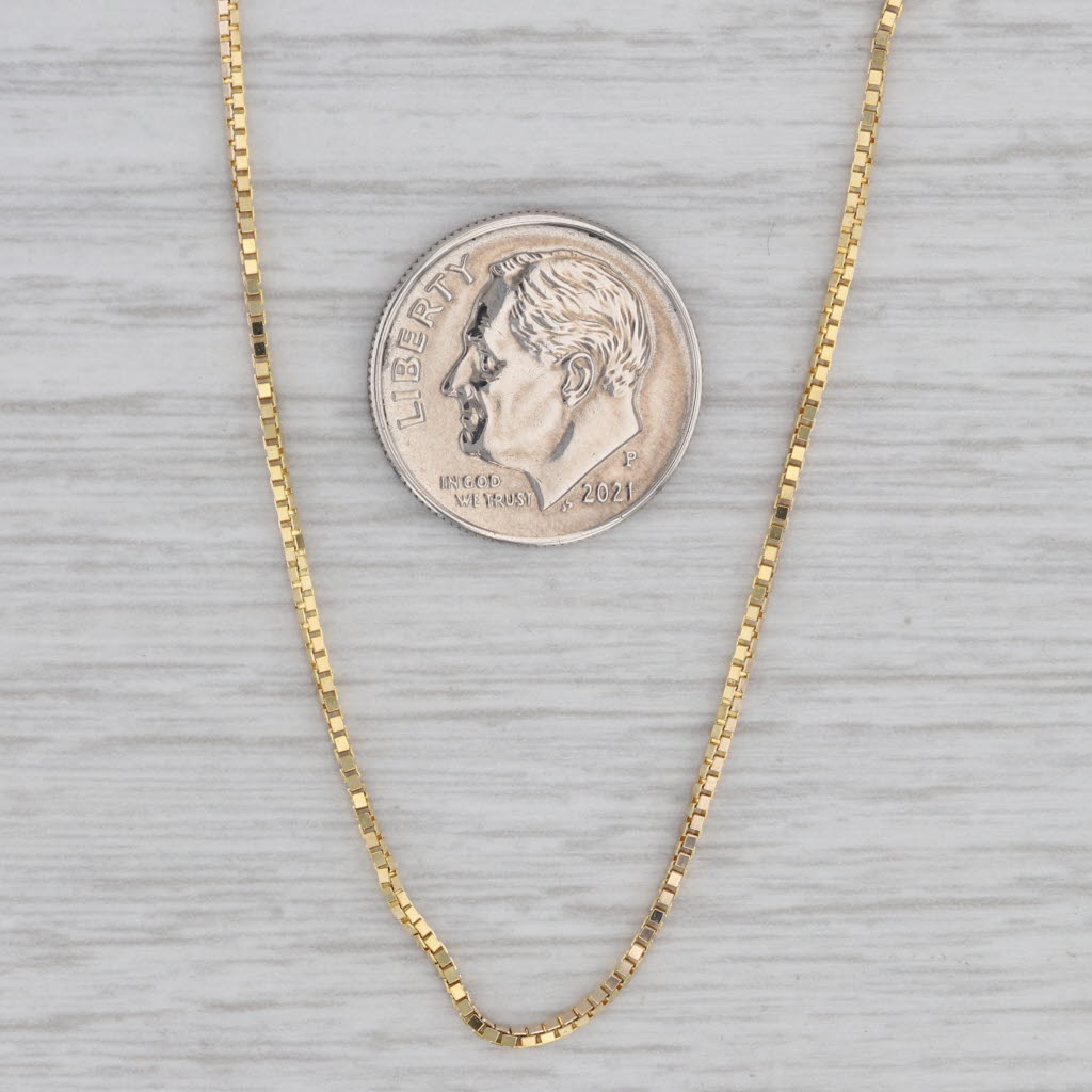 24 Box Chain Necklace 14k Yellow Gold 1.1mm