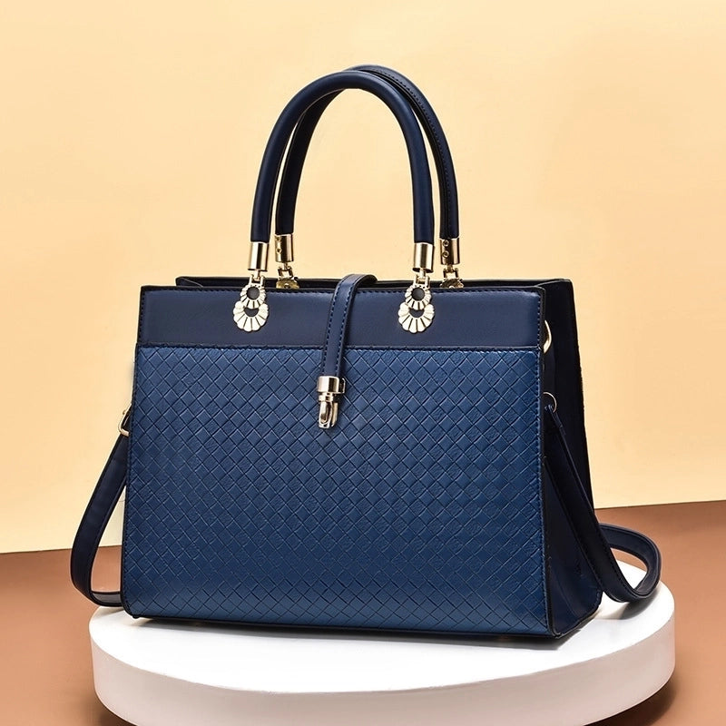 Women's Pu Leather Plaid Solid Color Elegant Vintage Style Square Zipper Buckle Handbag