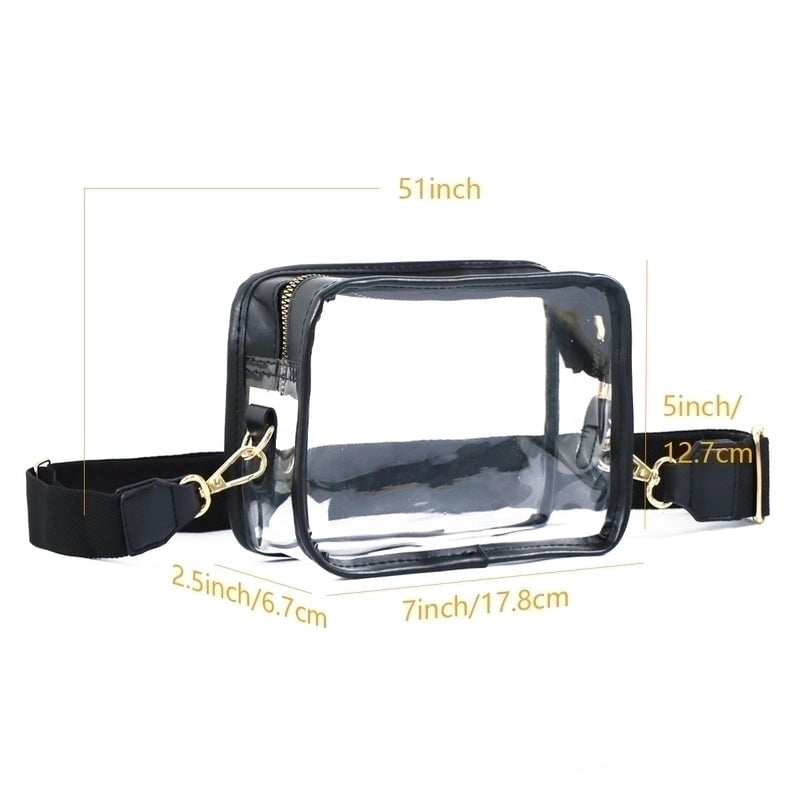 Women's Medium Pvc Solid Color Streetwear Transparent Square Zipper Crossbody Bag