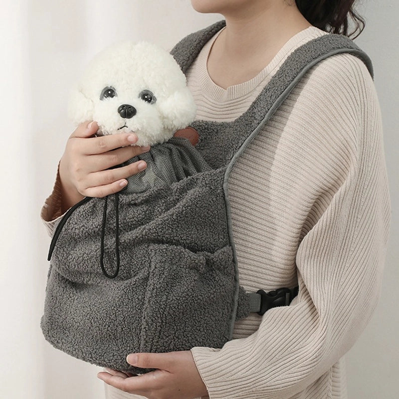 Minimalist Velvet Solid Color Pets Backpack
