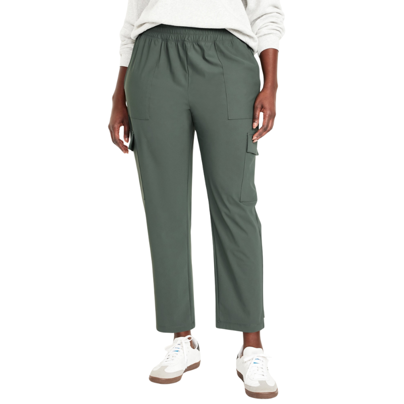 High Rise Sleek Tech Cargo Ankle Pants