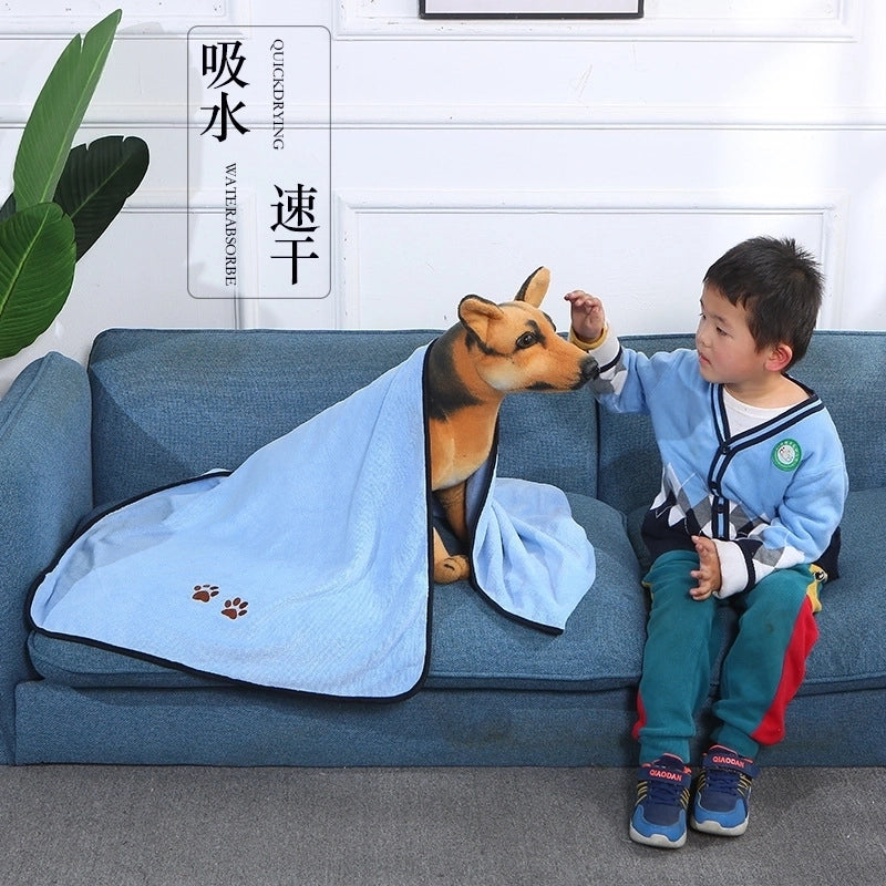 Pet Towel Water-absorbing Quick-drying Bath Towel Dog Cat Bathrobe
