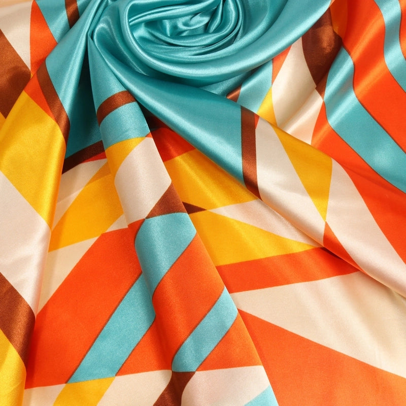 Women's Basic Minimalist Multicolor Satin Printing Scarves & Gloves