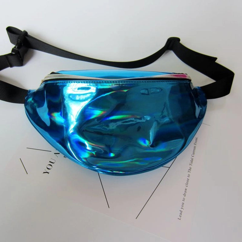Ladies Waist Bag Running Outdoor Sports PU Colorful Laser New Shoulder Slung Chest Bag Men