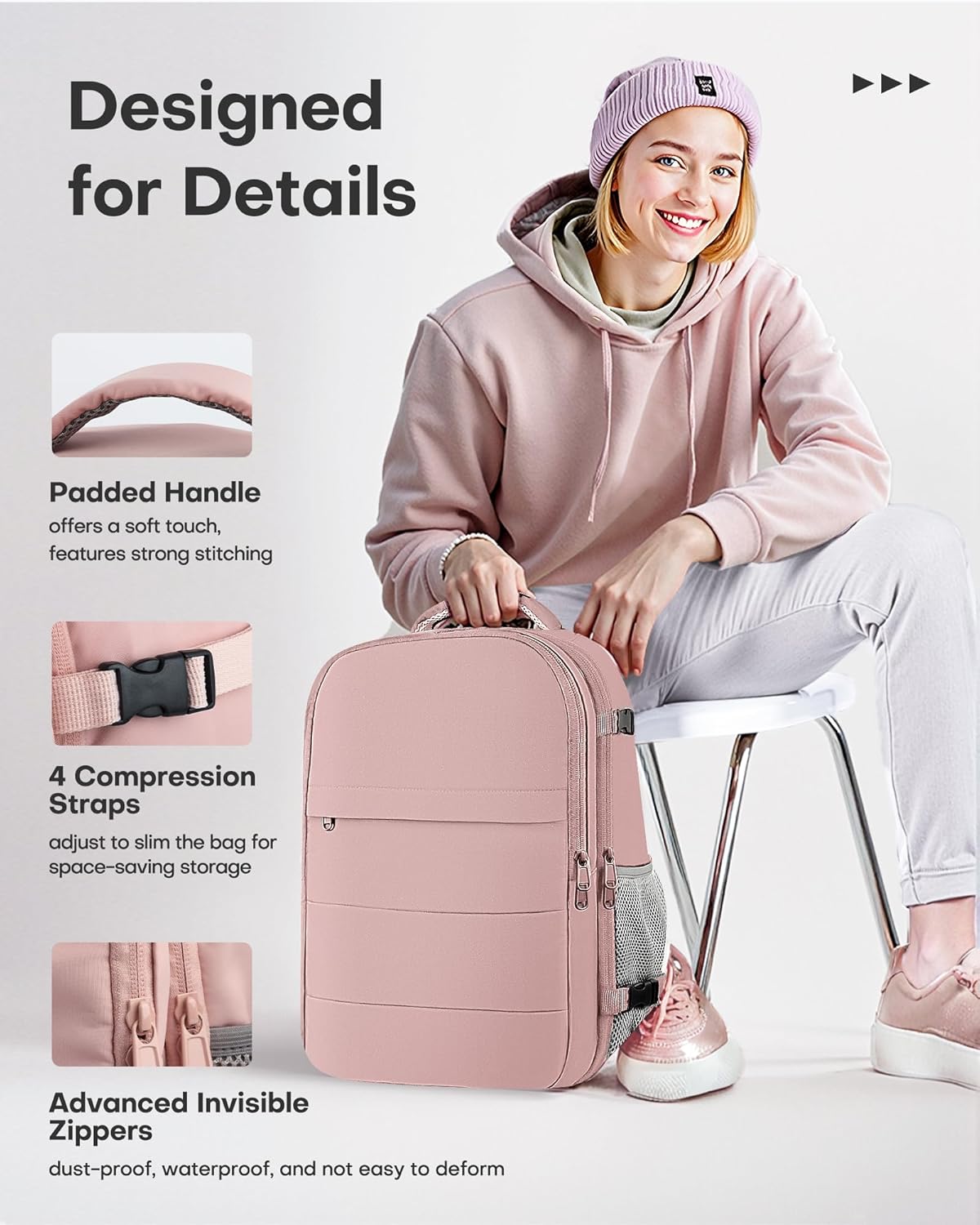 HOTOR Travel Backpack - Flight Approved Travel Bag for Men and Women, Carry on Luggage for 15.6
