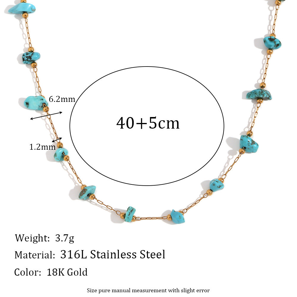 Fashion Ellipse Stripe Geometric Stainless Steel 18K Gold Plated Necklaces