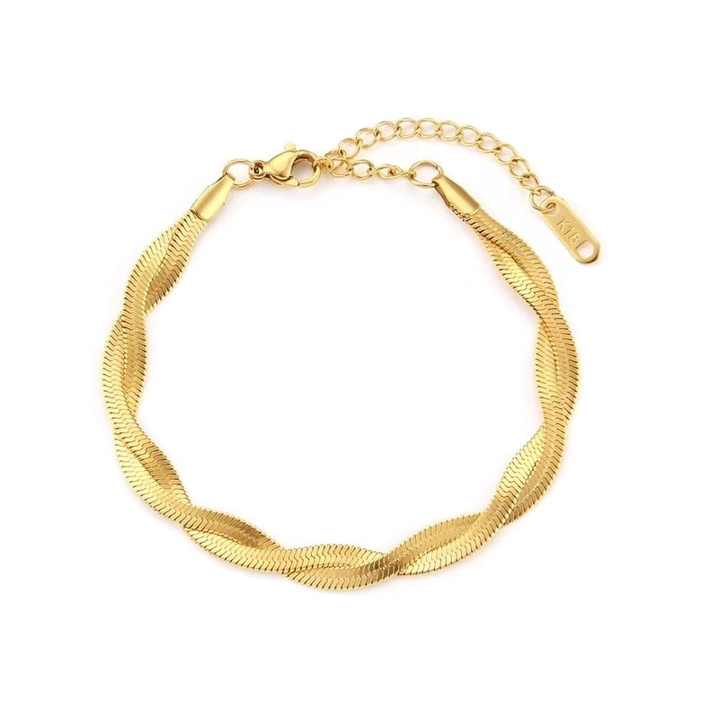Casual Minimalist Classic Style Geometric Titanium Steel 18K Gold Plated Jewelry Set