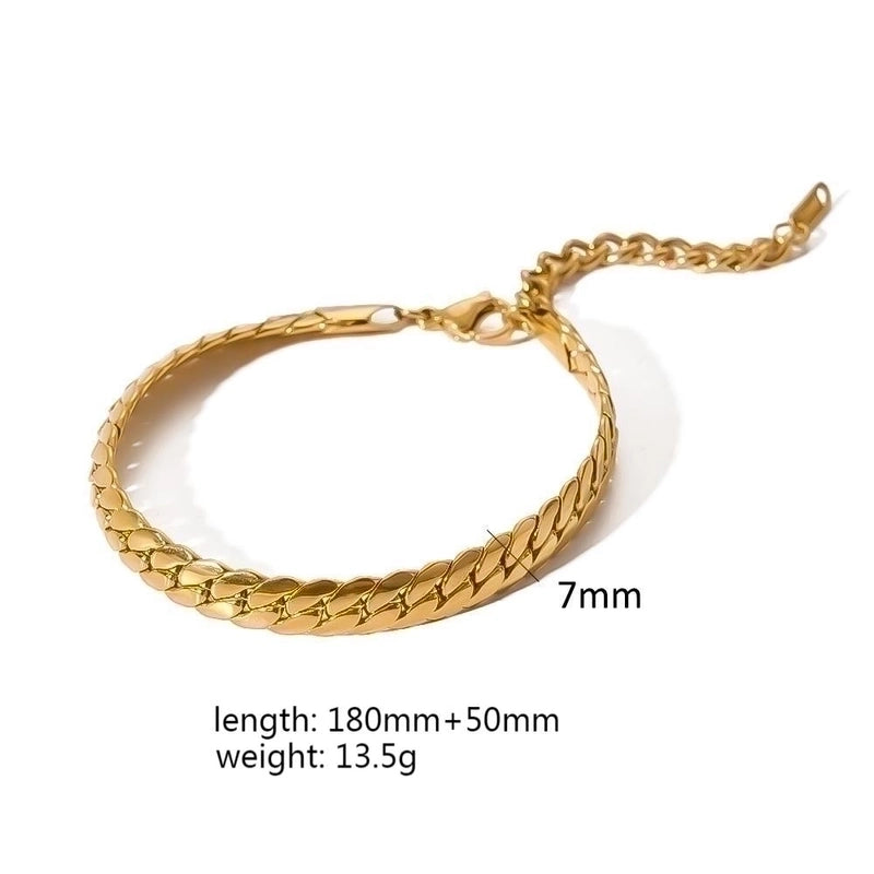 Minimalist Solid Color 304 Stainless Steel Bracelets In Bulk