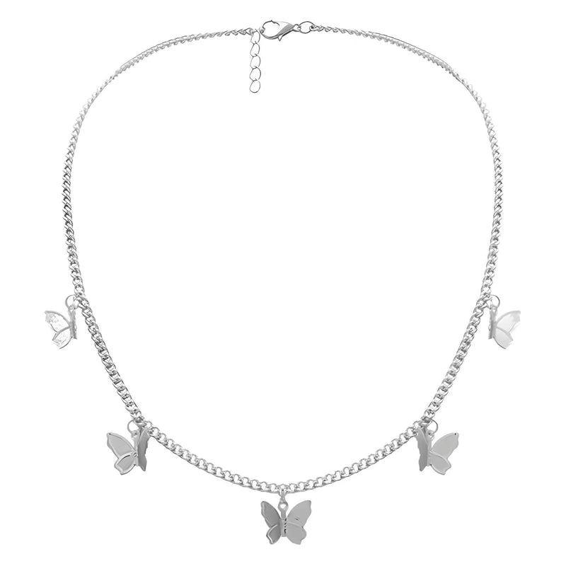 Minimalist Square Flower Bow Knot Alloy Inlay Artificial Pearls Rhinestones Women's Necklace