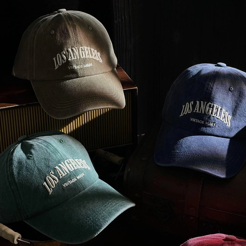 Unisex Retro Letter Embroidery Curved Eaves Baseball Cap
