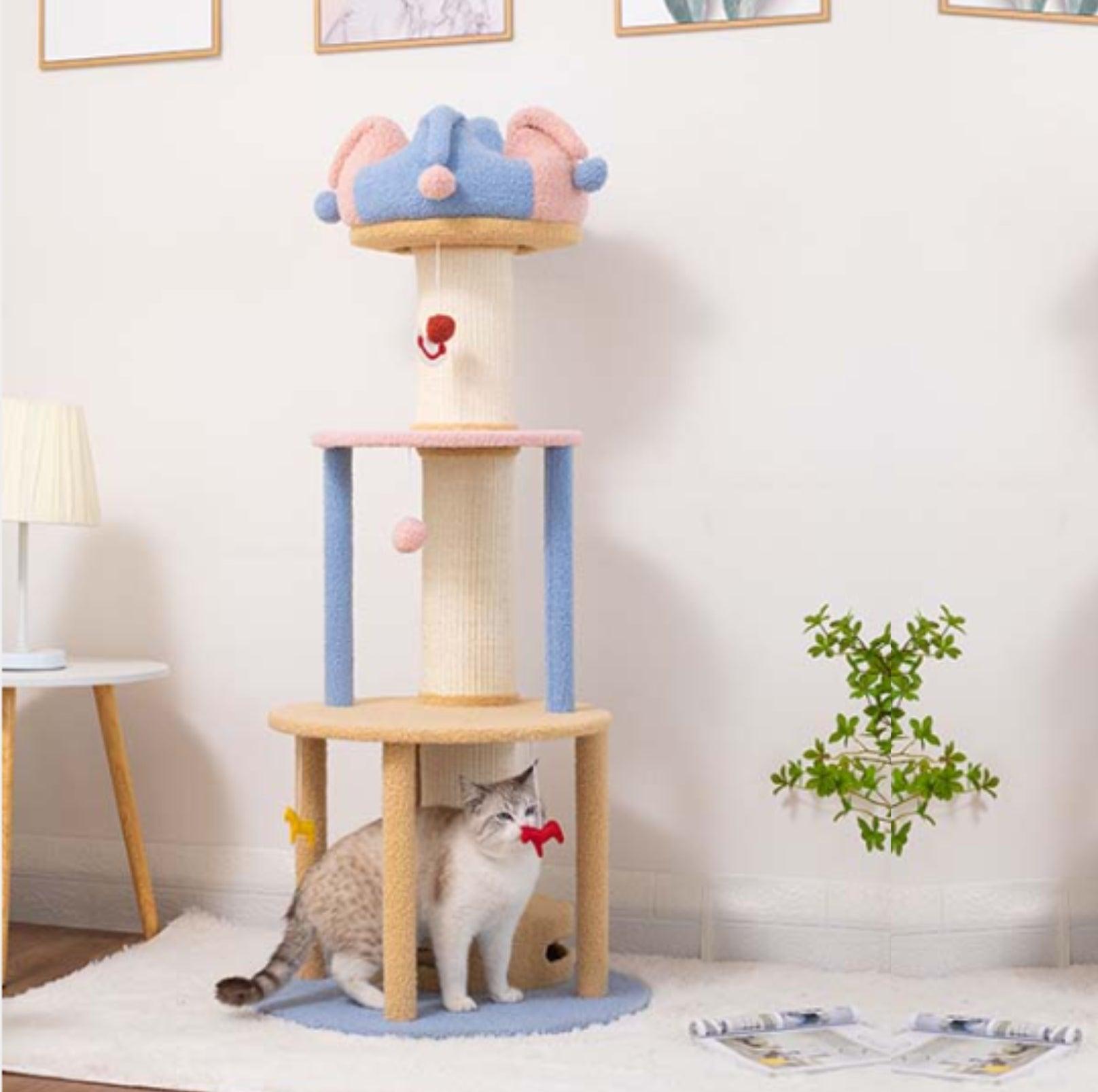 Circus Cat Tree with Scratching Posts and Cozy Nest