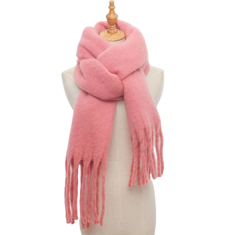 Women's Minimalist Solid Color Polyester Scarf