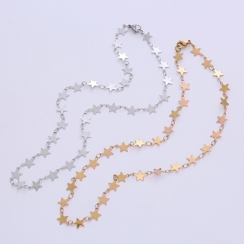 Minimalist Star 304 Stainless Steel 18K Gold Plated Plating Chain Choker