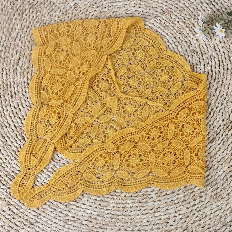 Women's Sweet Flower Cotton Hollow Out Scarf