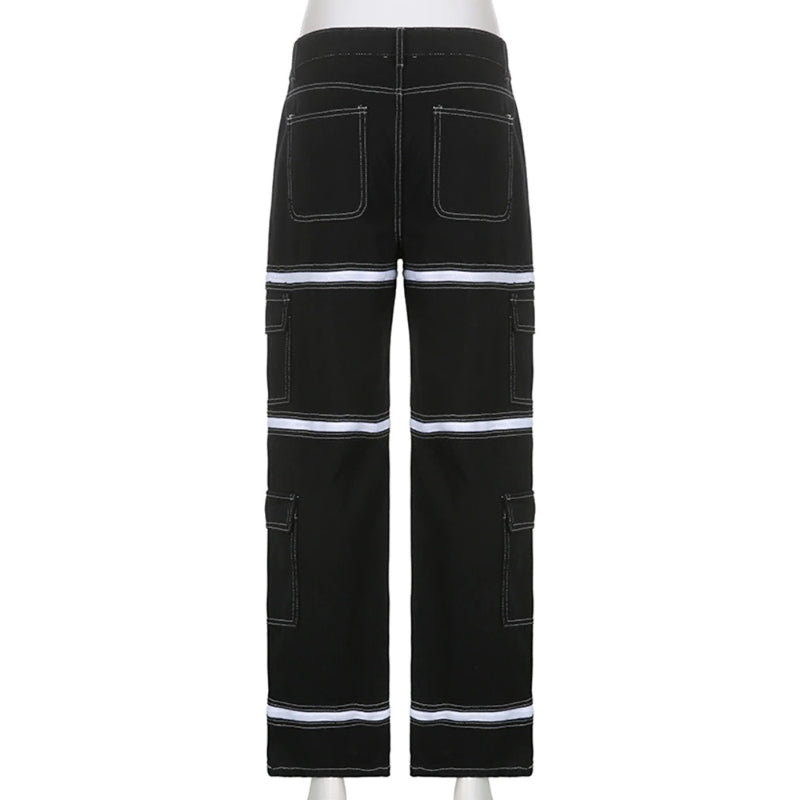 Patchwork Streetwear Baggy Jeans For Women