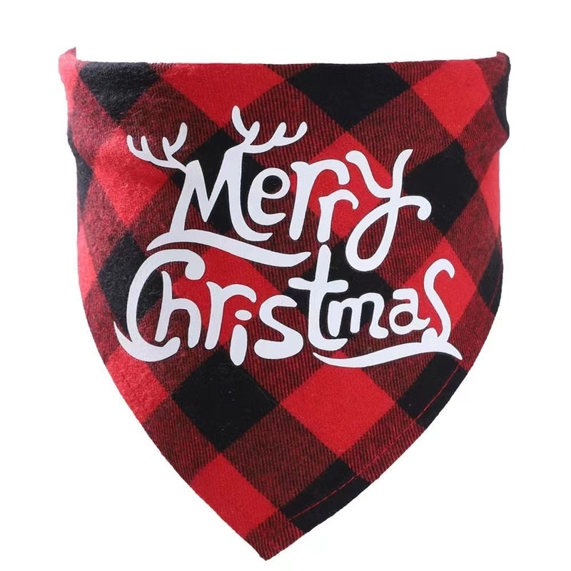 British Style Polyester Christmas Lattice Pet Saliva Towel