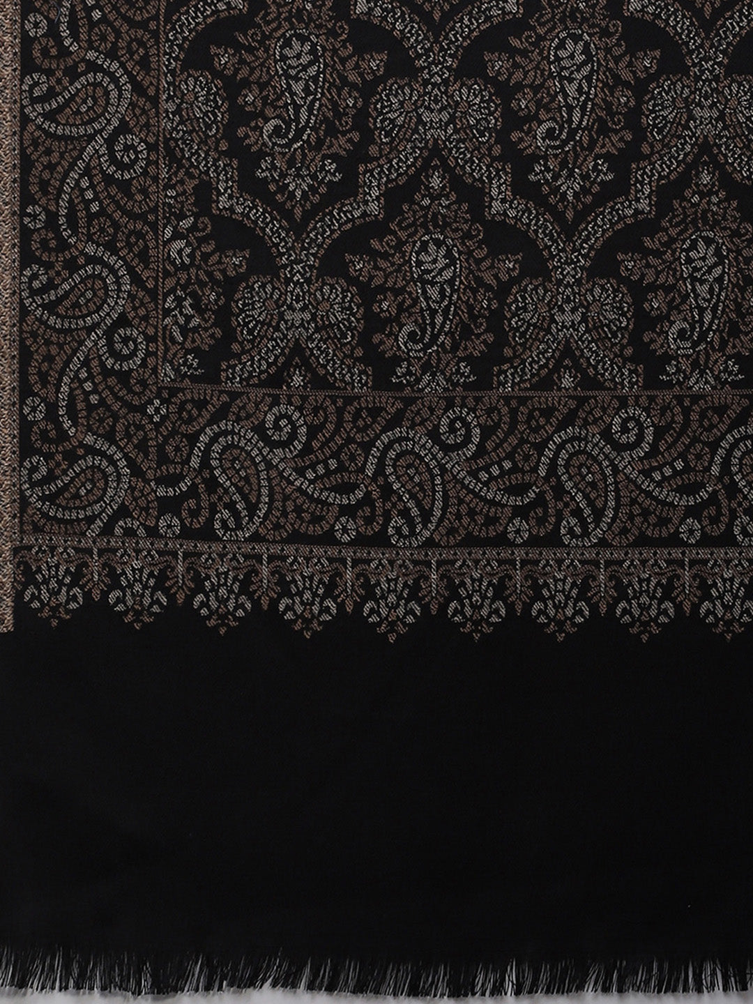 Women Black Self Design Shawl