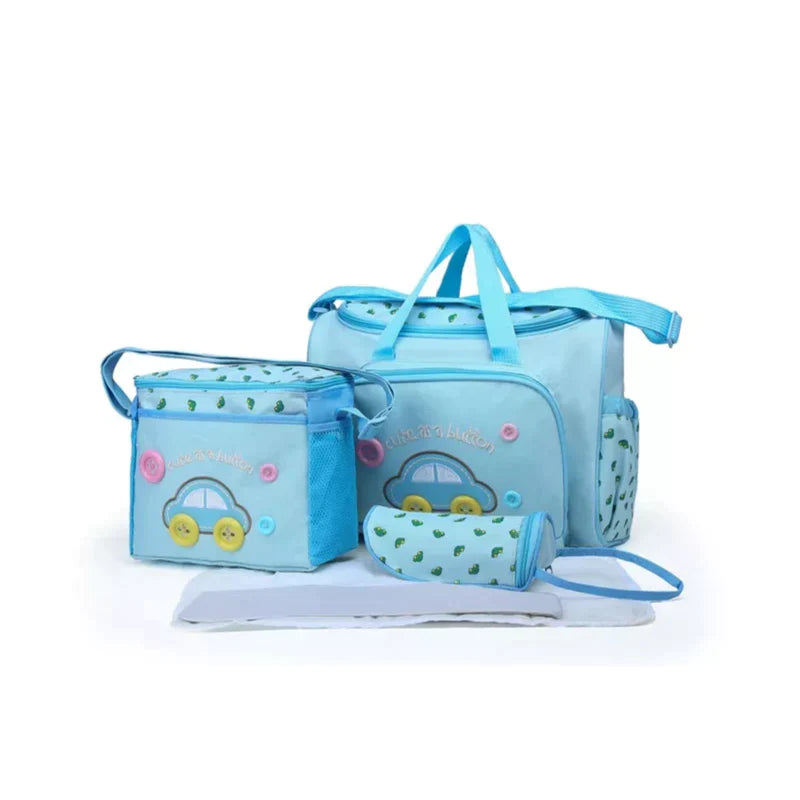 BABY 4-PIECES CAR & BUTTONS DIAPER BAG