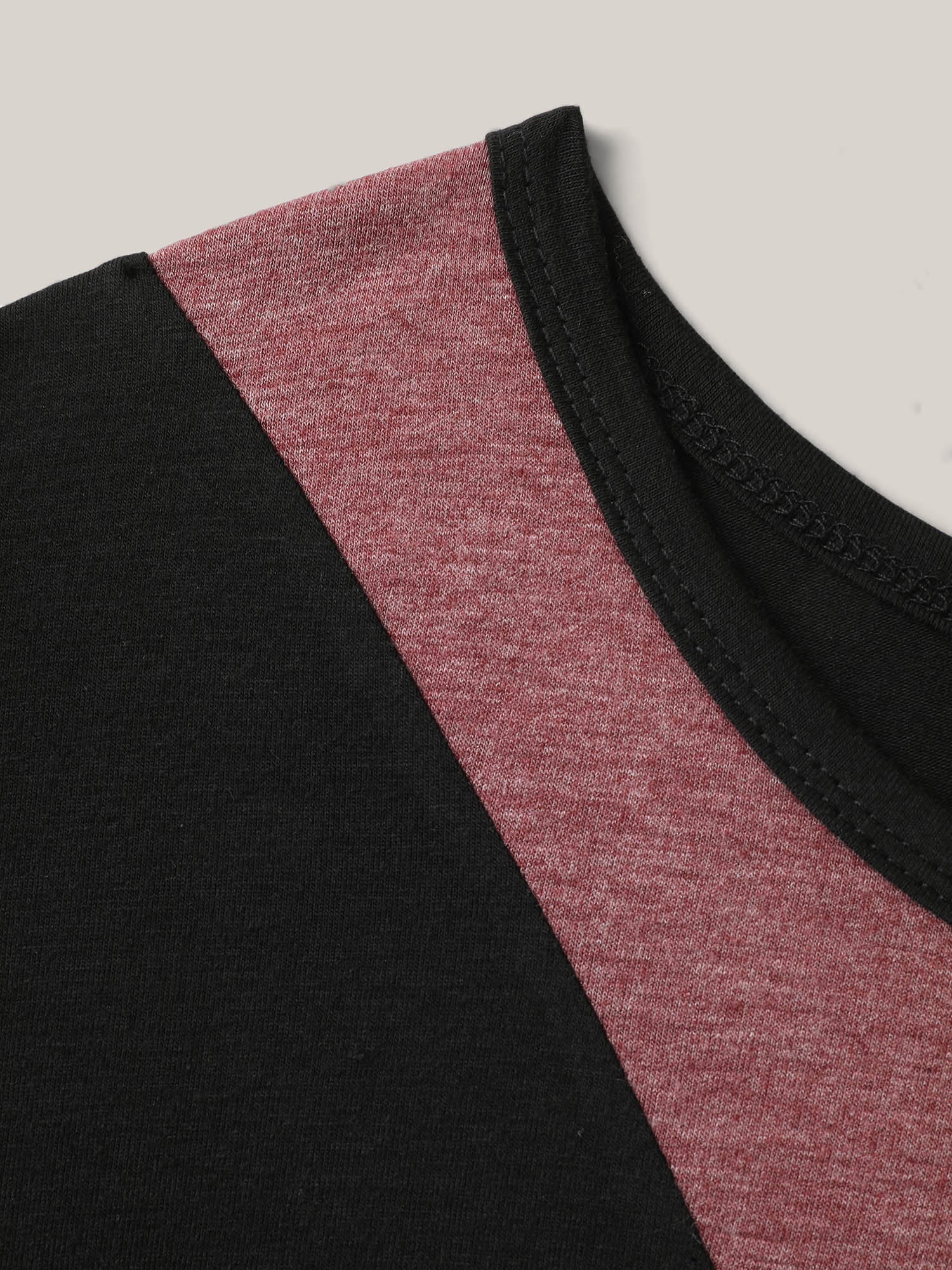 Color Block Ruched Drawstring T-Shirt