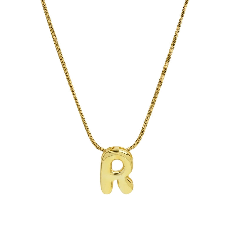 Basic Modern Style Classic Style Letter 304 Stainless Steel Brass Plating Pendant Necklace