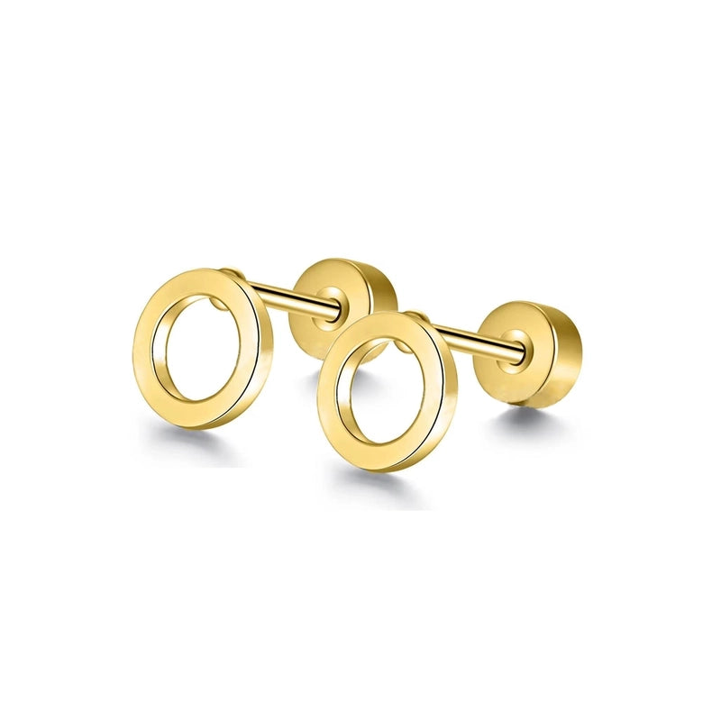 1 Pair Minimalist Moon Heart Shape Plating 304 Stainless Steel 18K Gold Plated Ear Studs