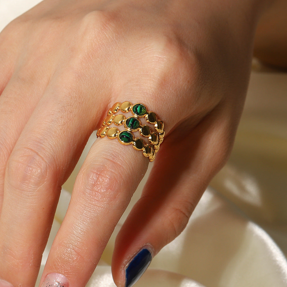 Women IG Style Stainless Steel 18K Gold Plated Rings
