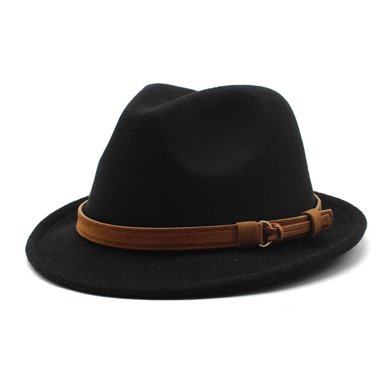 Women's Men's Basic Classic Style  Solid Color Big Eaves Flat Eaves Fedora Hat