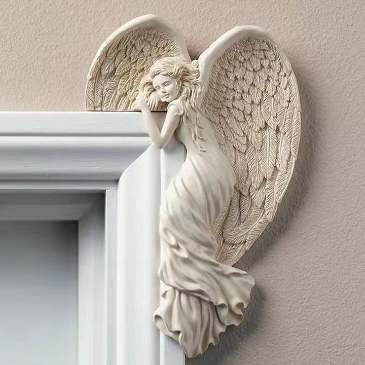 Door Frame Angel Wing Sculpture Retro Wall Decoration Frame Angel🔥