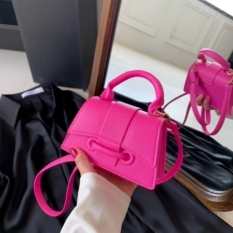 Women's All Seasons Pu Leather Solid Color Vintage Style Square Magnetic Buckle Handbag