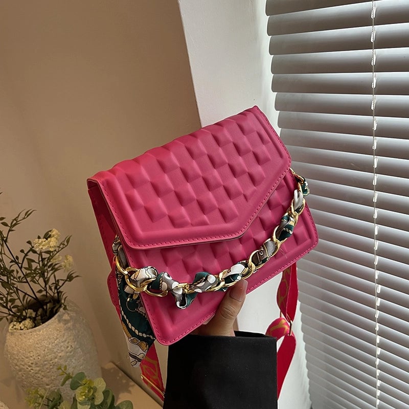 Women's Medium Pu Leather Solid Color Vintage Style Classic Style Square Flip Cover Crossbody Bag