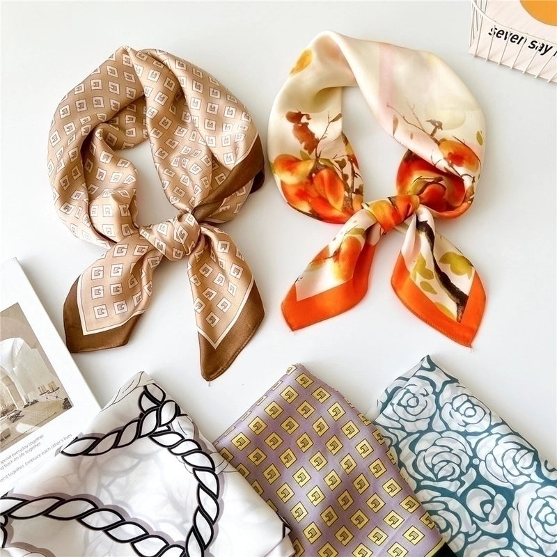 Women's Elegant Printing Polyester Printing Silk Scarf