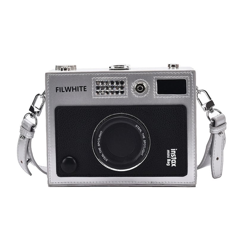 Unisex Pu Leather Camera Vintage Style Streetwear Square Lock Clasp Crossbody Bag