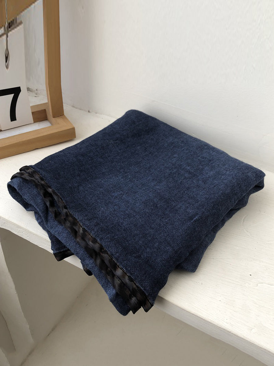 Women Vintage Pure Color Cotton Shawl Scarf