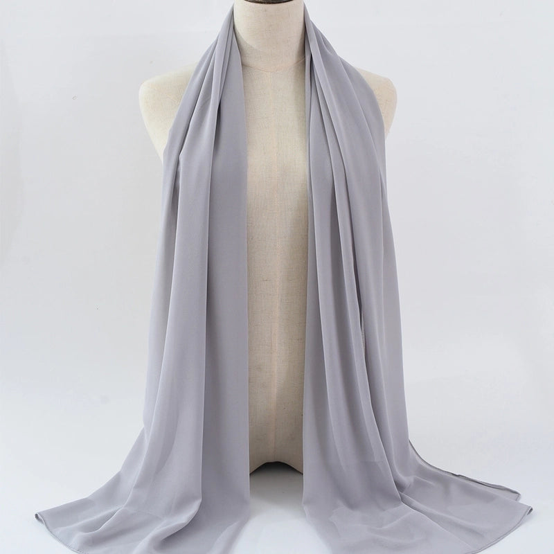 Women's Minimalist Classic Style Solid Color Satin Silk Scarf