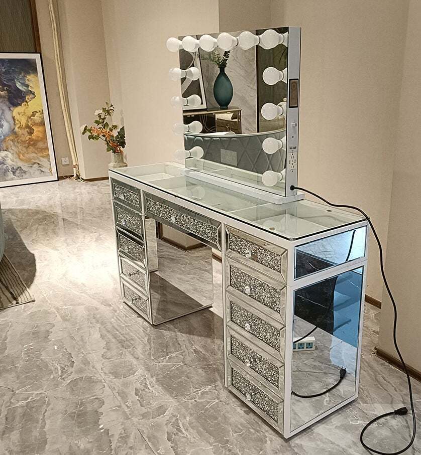 🔥Limited Sale🔥 Vanity Table with Hollywood Mirror