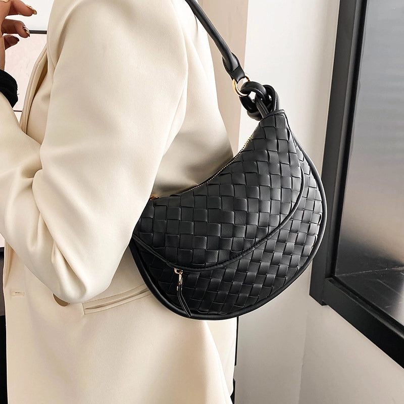 Women's Medium Pu Leather Solid Color Basic Vintage Style Dumpling Shape Flip Cover Underarm Bag