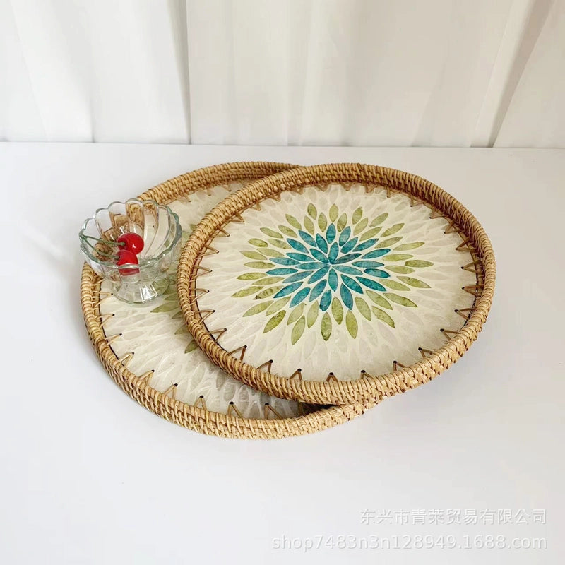 Pastoral Flower Grass Shell Fruit Plate