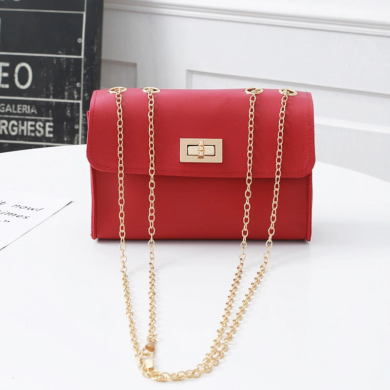 Summer Fashion Texture Simple Chain Small Square Phone Coin Purse Bag