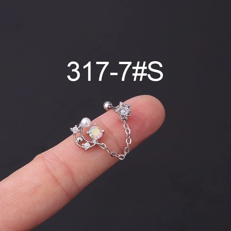 Ear Cartilage Rings & Studs Geometric Copper Plating Artificial Gemstones