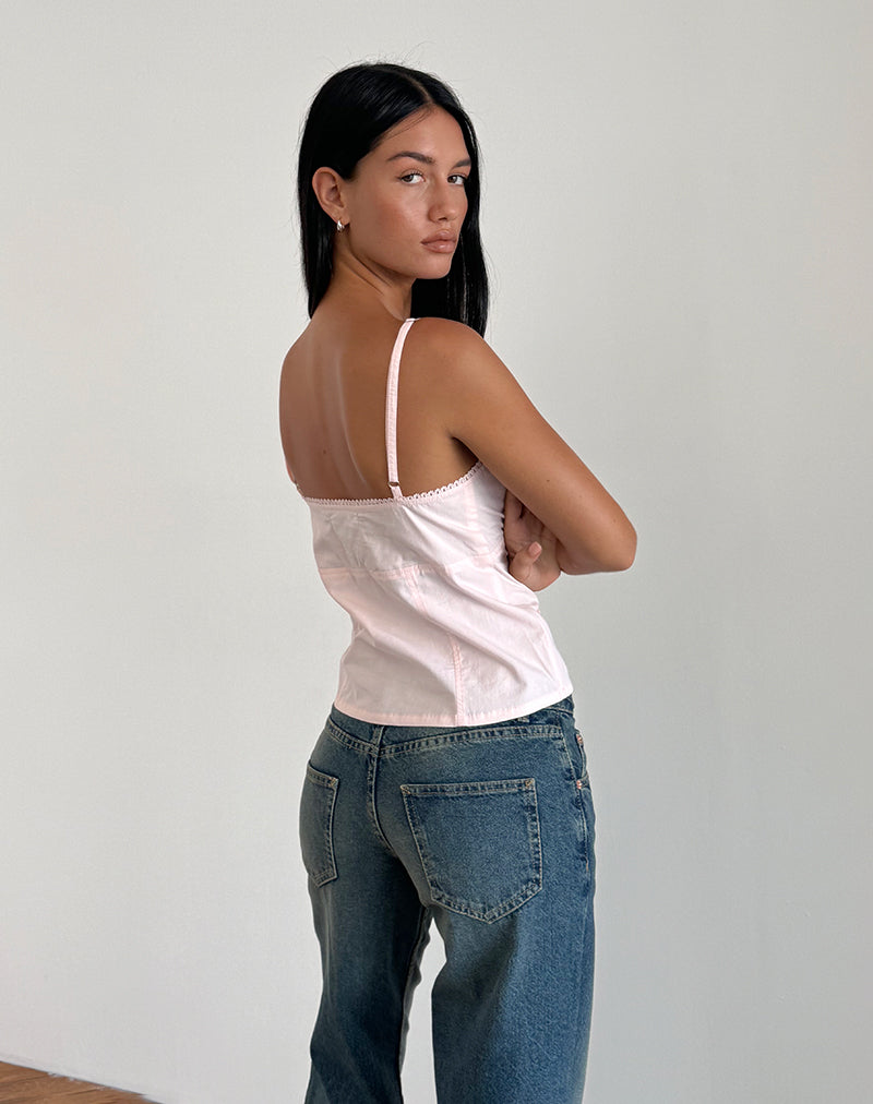 Jepuni Cami Top in Light Pink Poplin