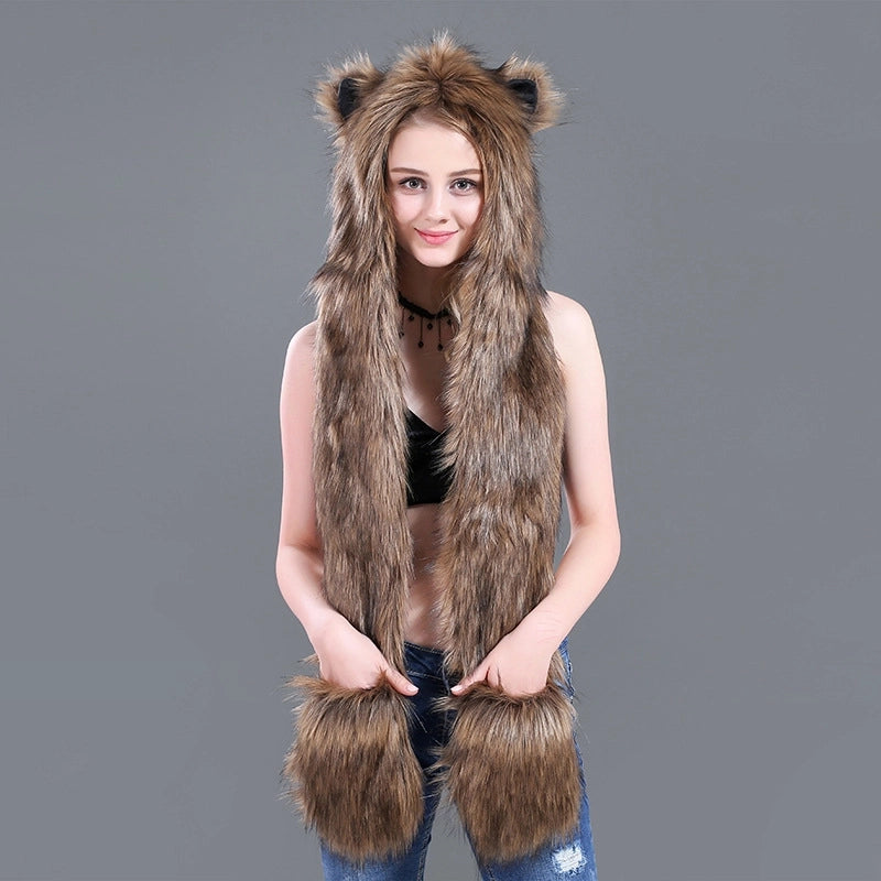 Unisex Fashion Cartoon Imitation Fur Winter Scarves
