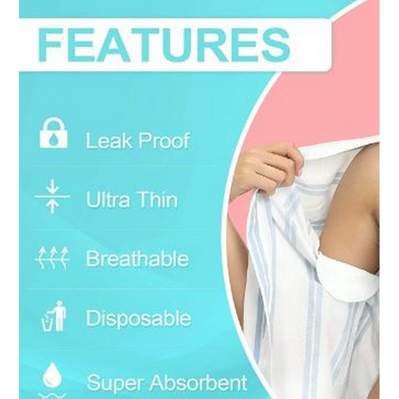 ( Pack Of 5 Pairs / 10 Pcs) Underarm Sweat Pads - Disposable Underarm Sweating Pads For Women And Men. Comfortable Unflavored. Non Visible