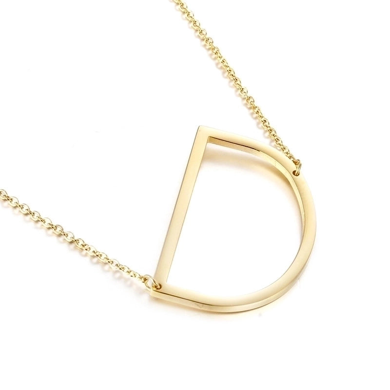 Titanium Steel 18K Gold Plated Minimalist Plating Letter Necklace