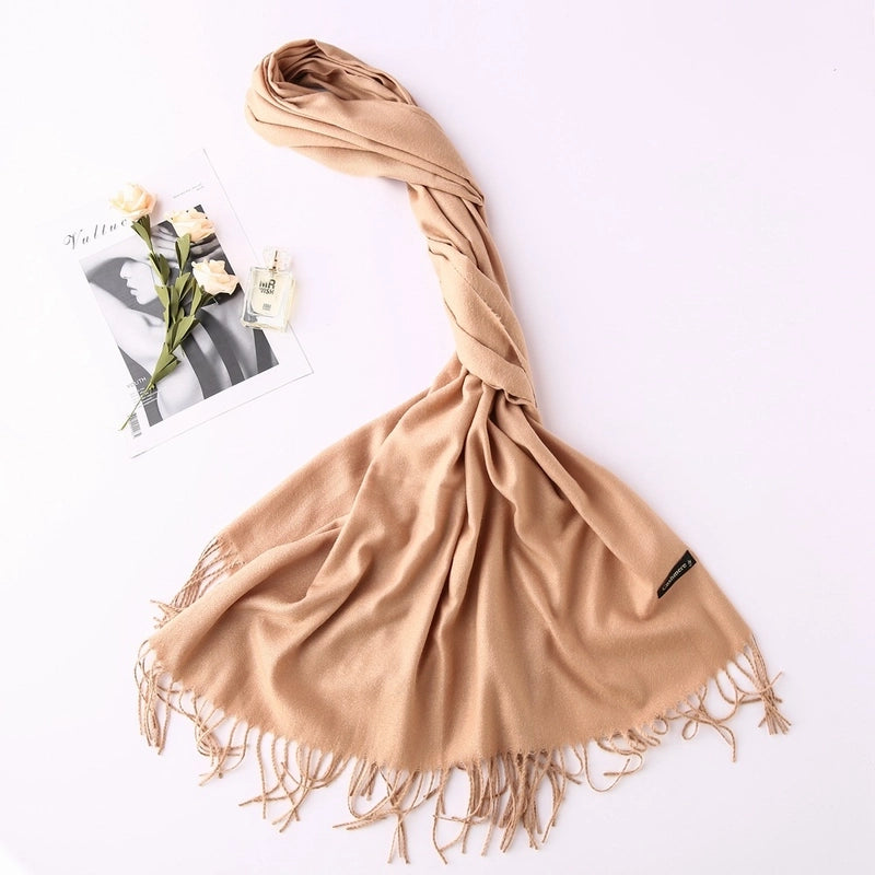 Solid Color 250g Cashmere Wool Scarf Short Thorn Lint Cashmere Warm Men's And Women's Autumn And Winter Shawls