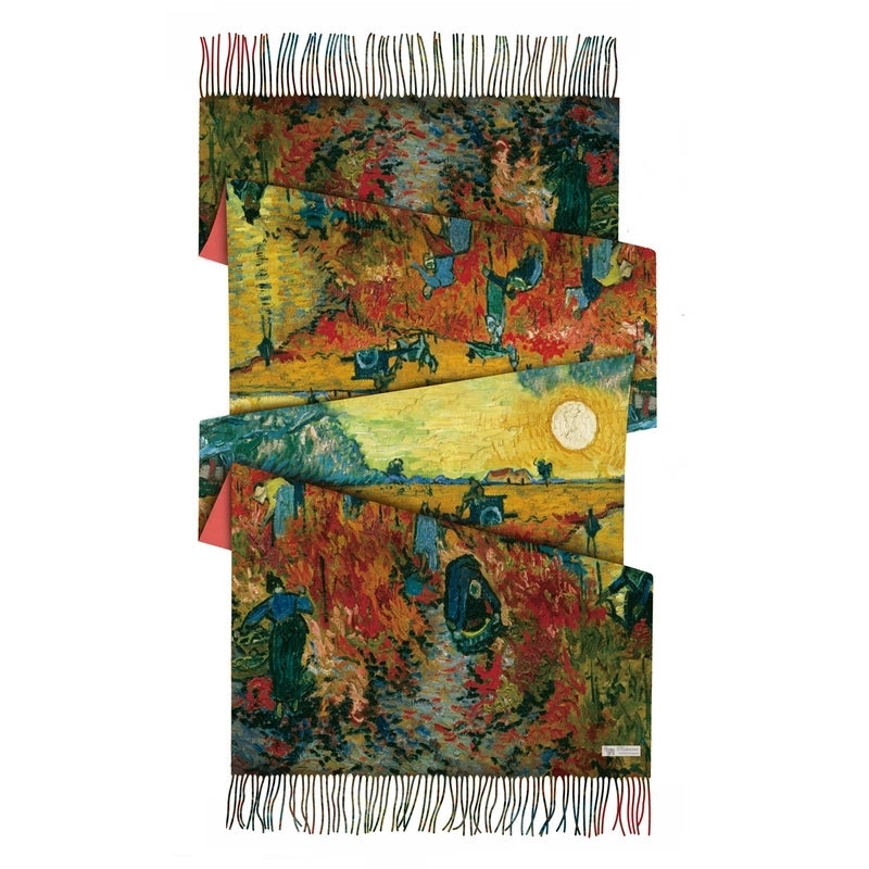 Women's Retro Oil Painting Polyester Silk Scarves