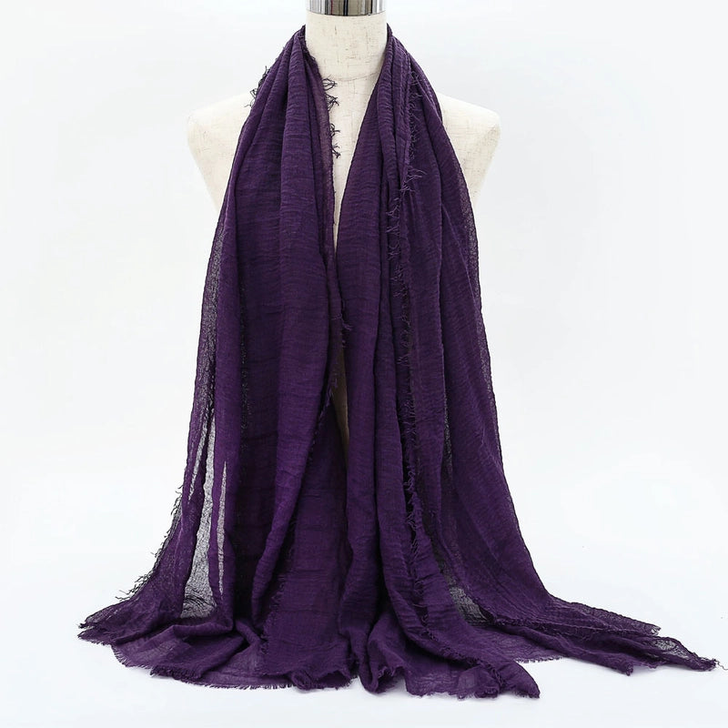 Women's Elegant Minimalist Solid Color Cotton Shawl